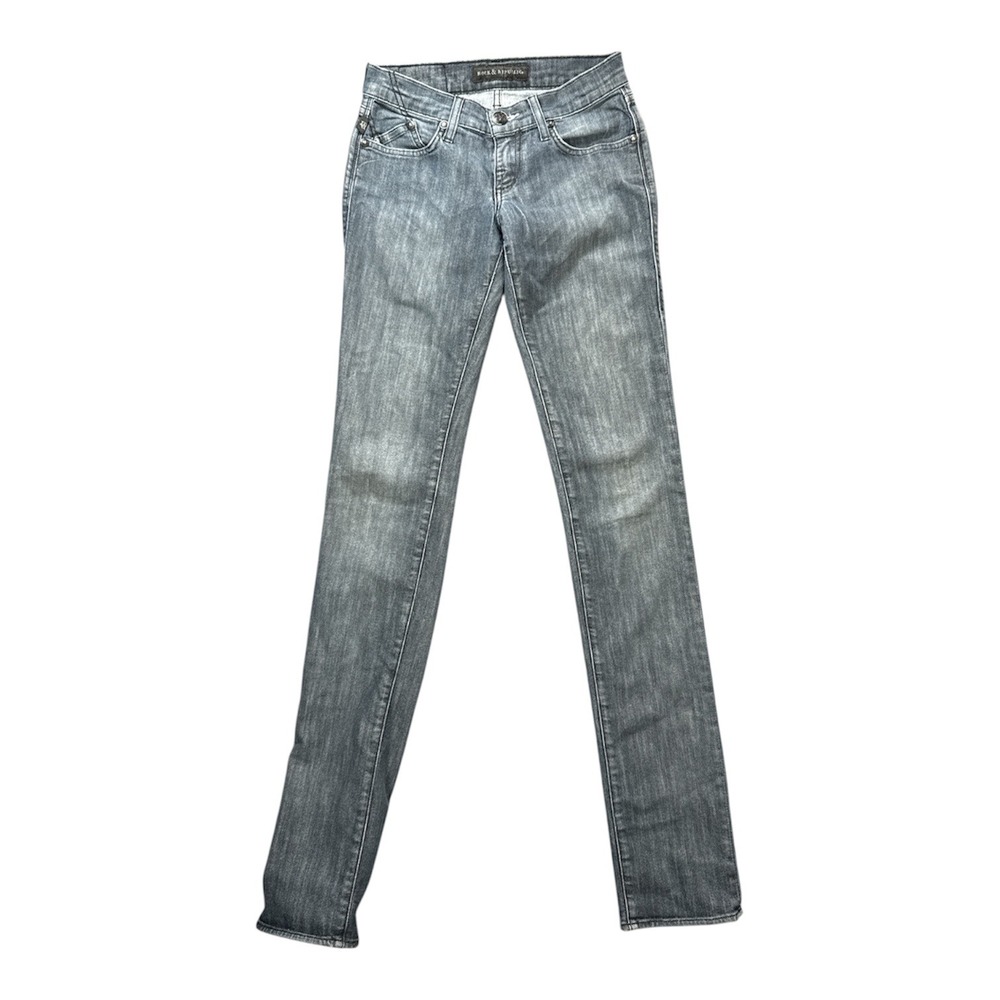 Rock & Republic Low Rise Skinny Jeans Size 25 Faded Wash‎ Logo Pocket